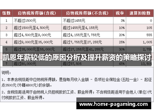 凯恩年薪较低的原因分析及提升薪资的策略探讨
