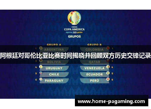 阿根廷对哥伦比亚比赛时间揭晓并回顾双方历史交锋记录